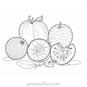 fruit coloring page with instructions