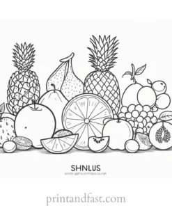 fruit coloring page with names