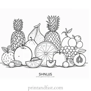 fruit coloring page with names