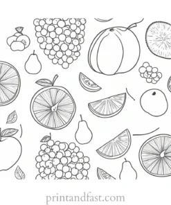 fruit coloring page with patterns