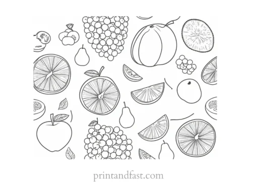 fruit coloring page with patterns