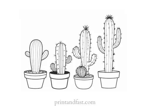 funny Cactus Coloring Page