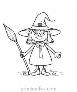 funny Witch Coloring Page