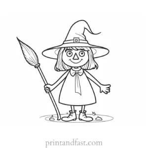 funny Witch Coloring Page