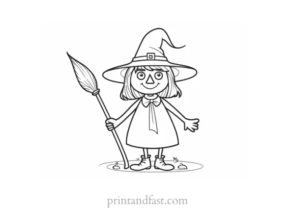 funny Witch Coloring Page