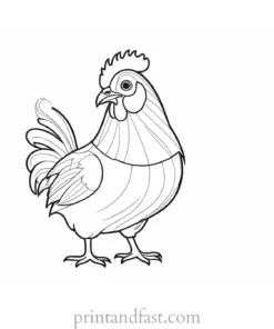 funny chicken coloring page