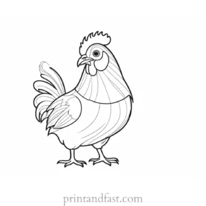 funny chicken coloring page