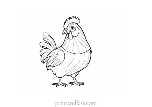 funny chicken coloring page