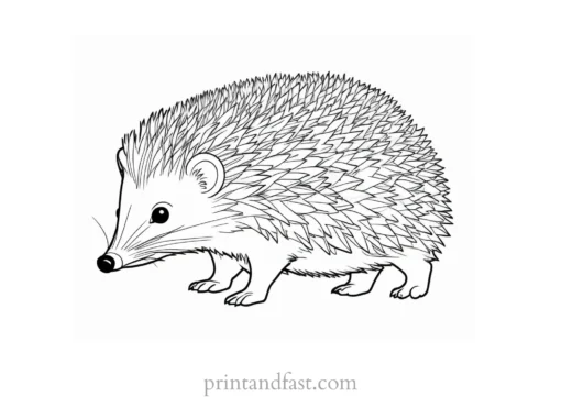 funny hedgehog coloring page