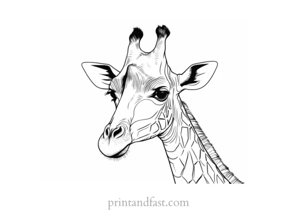 giraffe coloring page adult