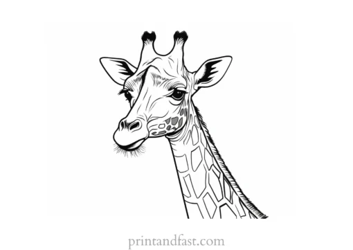 giraffe coloring page cute