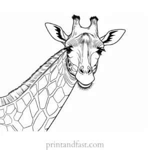 giraffe coloring page easy