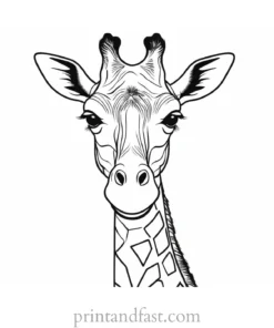 giraffe coloring page for kids