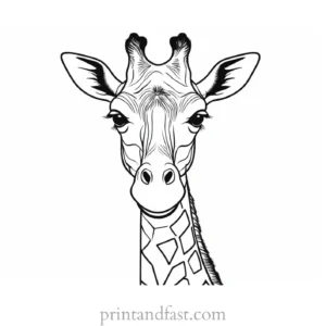 giraffe coloring page for kids