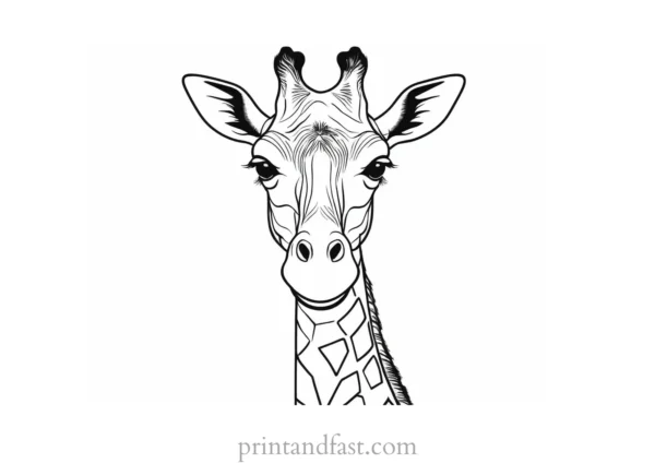 giraffe coloring page for kids