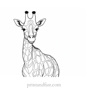 giraffe coloring page outline