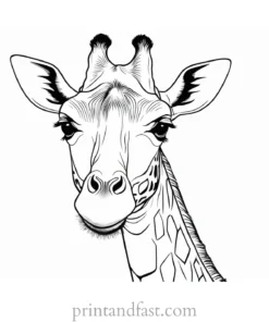 giraffe coloring page printable