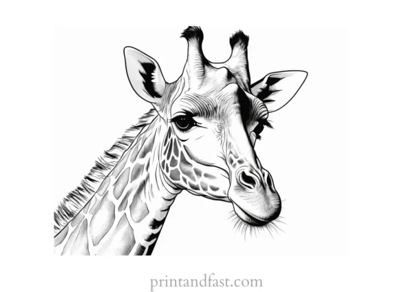 giraffe coloring page realistic