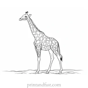 giraffe coloring page simple