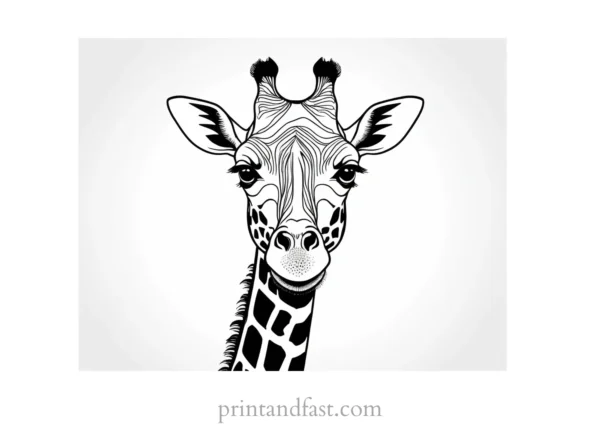 giraffe coloring page with patterns