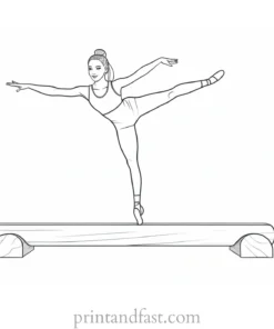 gymnastics coloring page balance beam