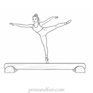 gymnastics coloring page balance beam