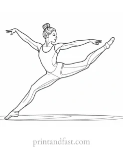 gymnastics coloring page creative