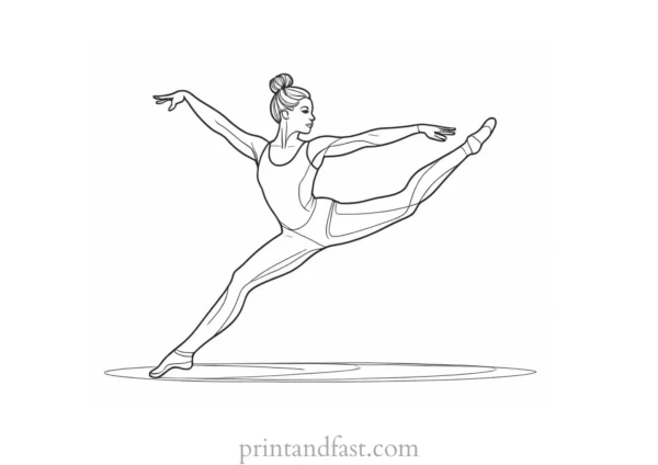 gymnastics coloring page creative