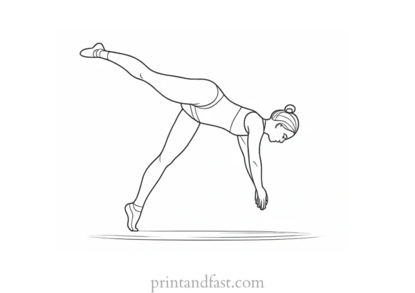 gymnastics coloring page cute