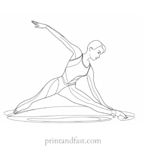 gymnastics coloring page detailed