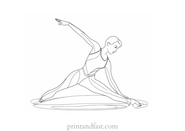 gymnastics coloring page detailed