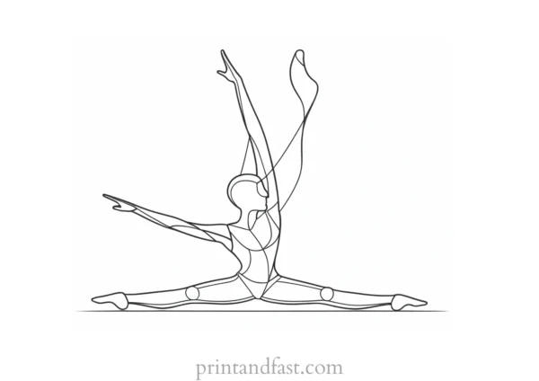 gymnastics coloring page rhythmic