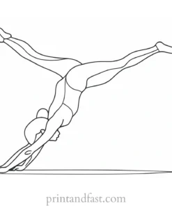 gymnastics coloring page simple