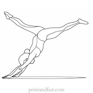 gymnastics coloring page simple