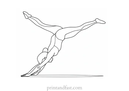 gymnastics coloring page simple