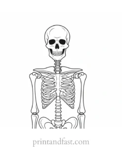 halloween skeleton coloring page