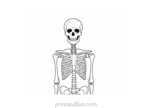 halloween skeleton coloring page