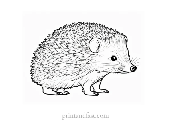 hedgehog coloring page for kids