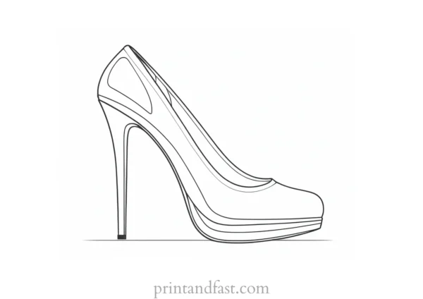 high heel shoe coloring page