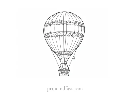 hot air balloon coloring page adults