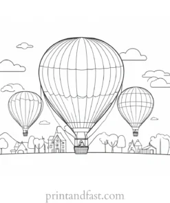 hot air balloon coloring page children