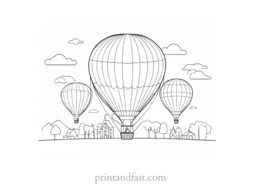 hot air balloon coloring page children