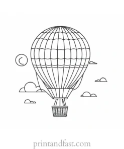 hot air balloon coloring page cute