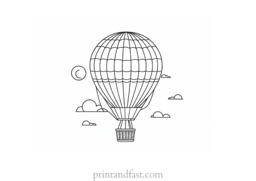 hot air balloon coloring page cute