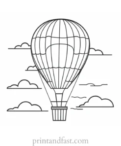 hot air balloon coloring page design