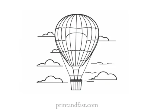 hot air balloon coloring page design