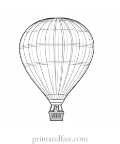 hot air balloon coloring page detailed