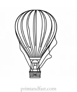 hot air balloon coloring page digital