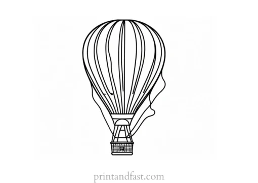 hot air balloon coloring page digital