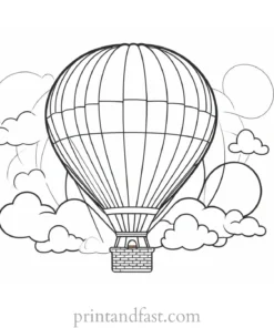 hot air balloon coloring page easy